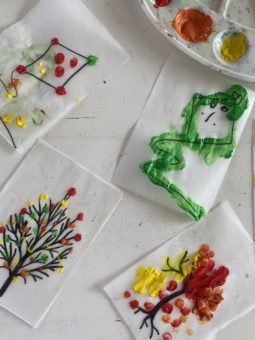 Archtektenpapier mit unterschiedlichen Herbstmotiven